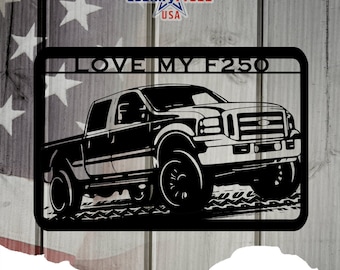 Personalized Ford F250 Truck Lover Metal Art