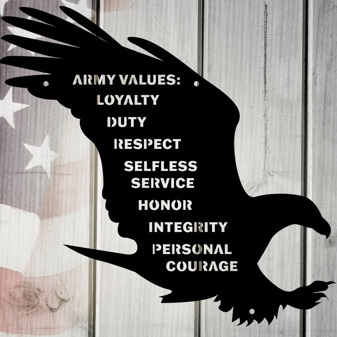 US Army Values Metal Wall Art: Patriotic Military Decor - Etsy