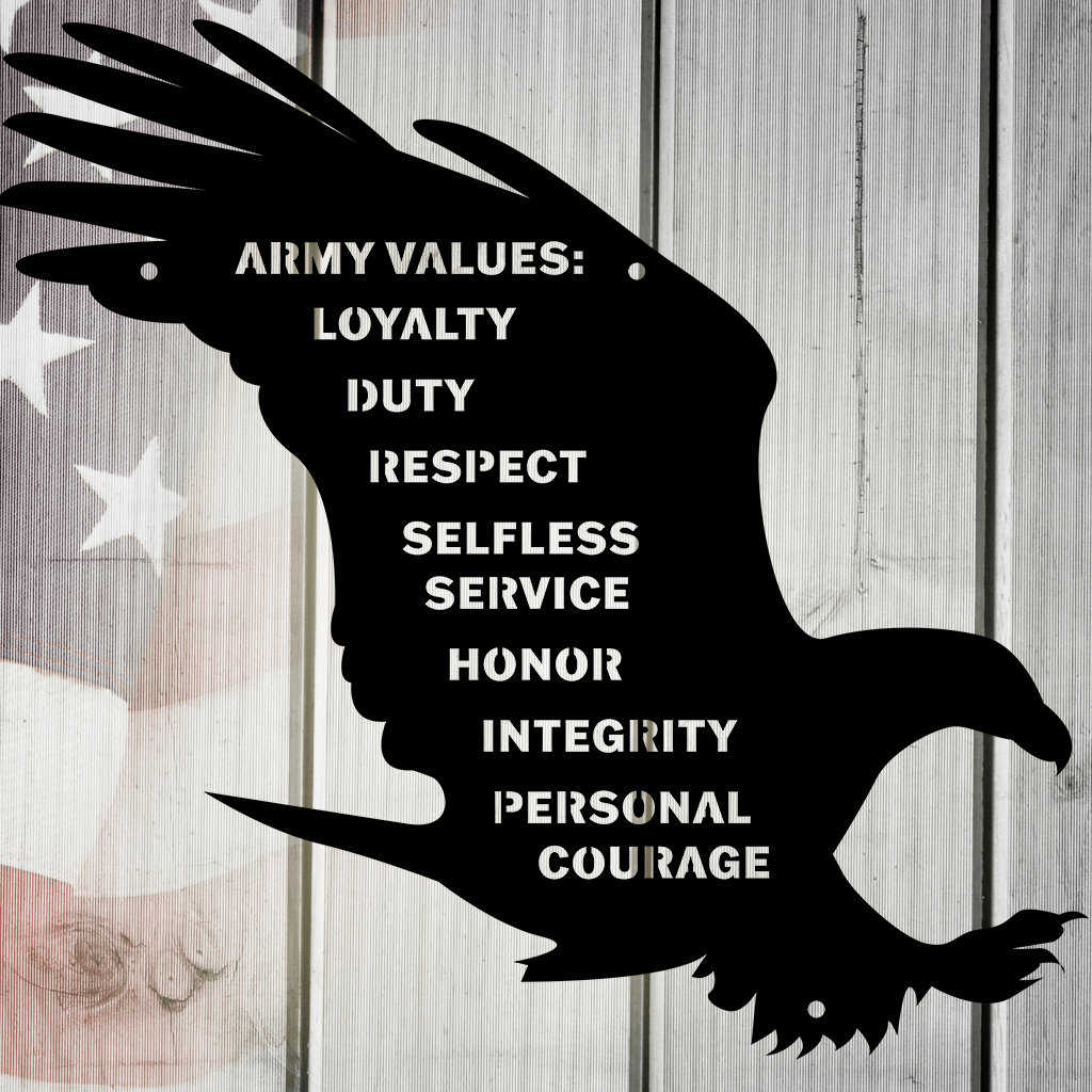 US Army Values Metal Wall Art: Patriotic Military Decor - Etsy