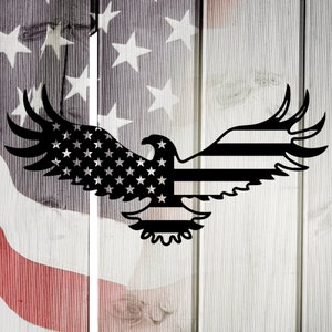 USA Proud Flying Eagle with Stars Metal Art