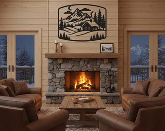 Custom Snowboard Wall Art: Vintage Mountain Print - Rustic Lodge
