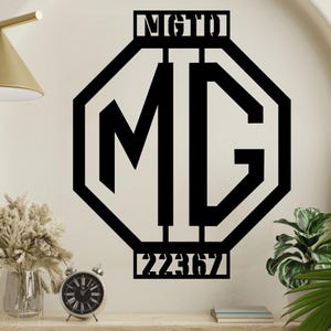 Classic British Car Art, MG Indoor or Outdoor Metal Sign, Unique Car Metal Art