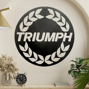 Classic British Car Metal Art Triumph Laurel Wreath