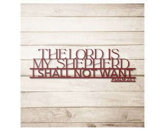 Psalm 23:1 The Lord is My Shepherd Christian Metal Art