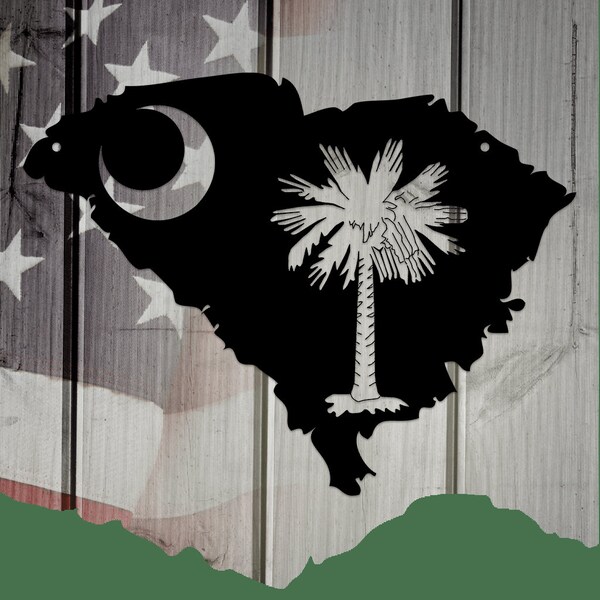 The Palmetto State Metal Art, South Carolina Metal Art, Country Metal Art, Indoor or Outdoor Metal Sign, Unique USA Metal Art