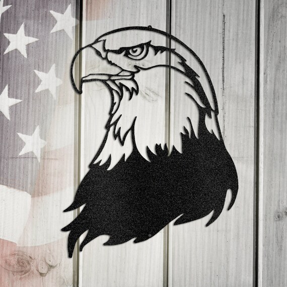 Bald Eagle Head Art Indoor or Outdoor Metal Sign Unique USA Etsy