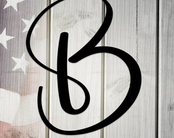 how to write fancy letter Your Initial, Script Letters, Monogram, Metal Signs, Rustic Sign, Wall Art, Wall Decor