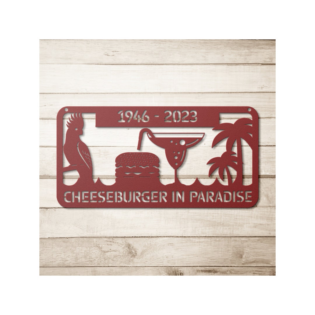 Personalizable Jimmy Buffett Art Cheeseburger in Paradise Etsy