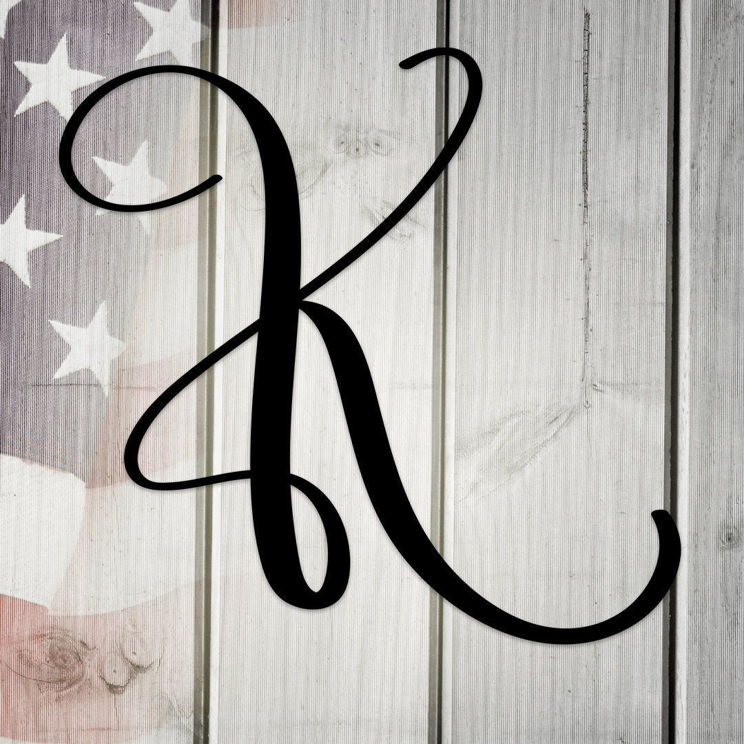 Metal Letter K Initial Sign: Script Monogram Wall Decor - Etsy