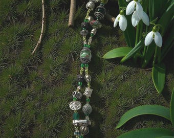 Bracelet en perles de verre vertes