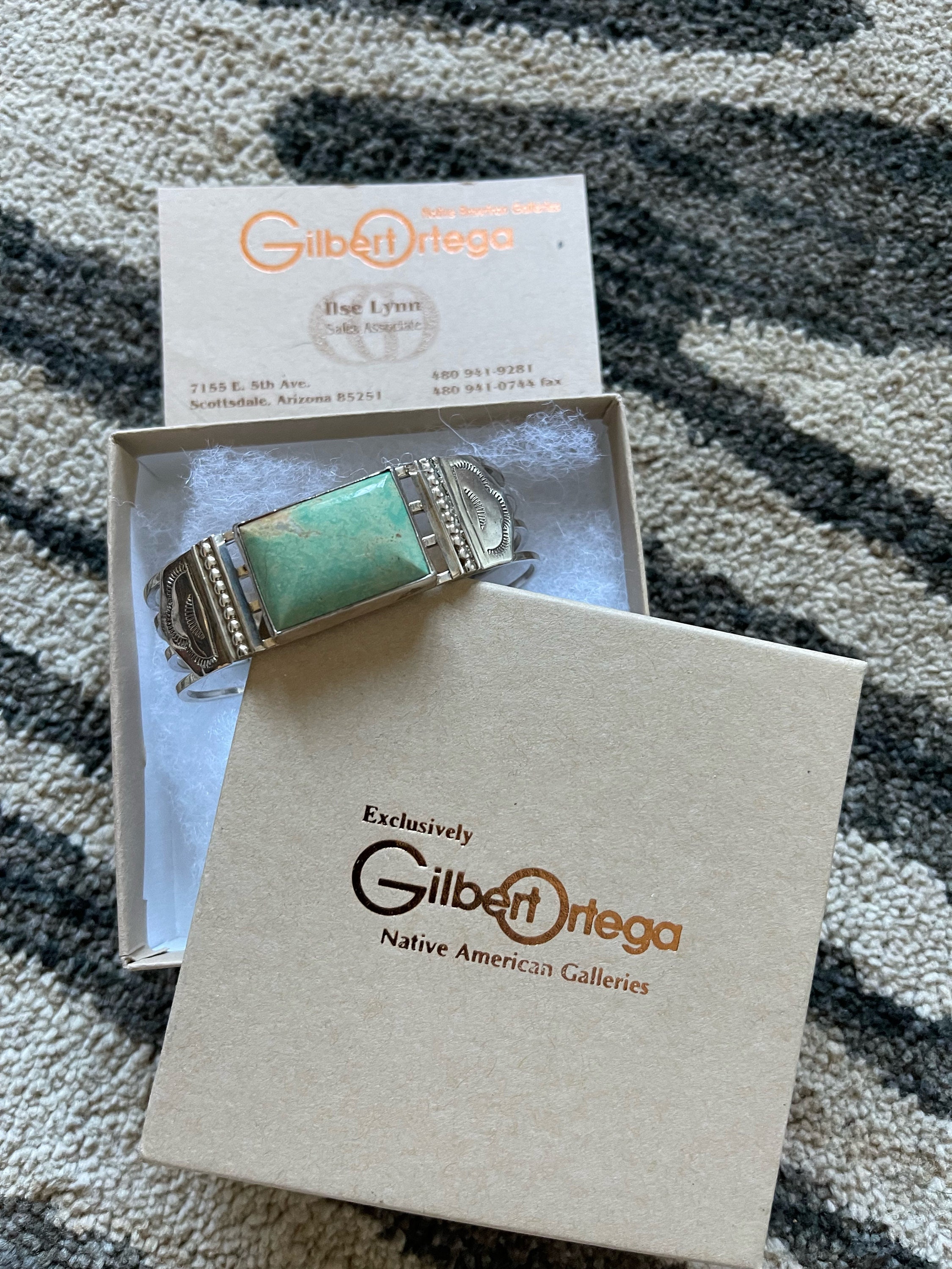 Gilbert Ortega Sterling Silver and Turquoise Cuff Bracelet Etsy