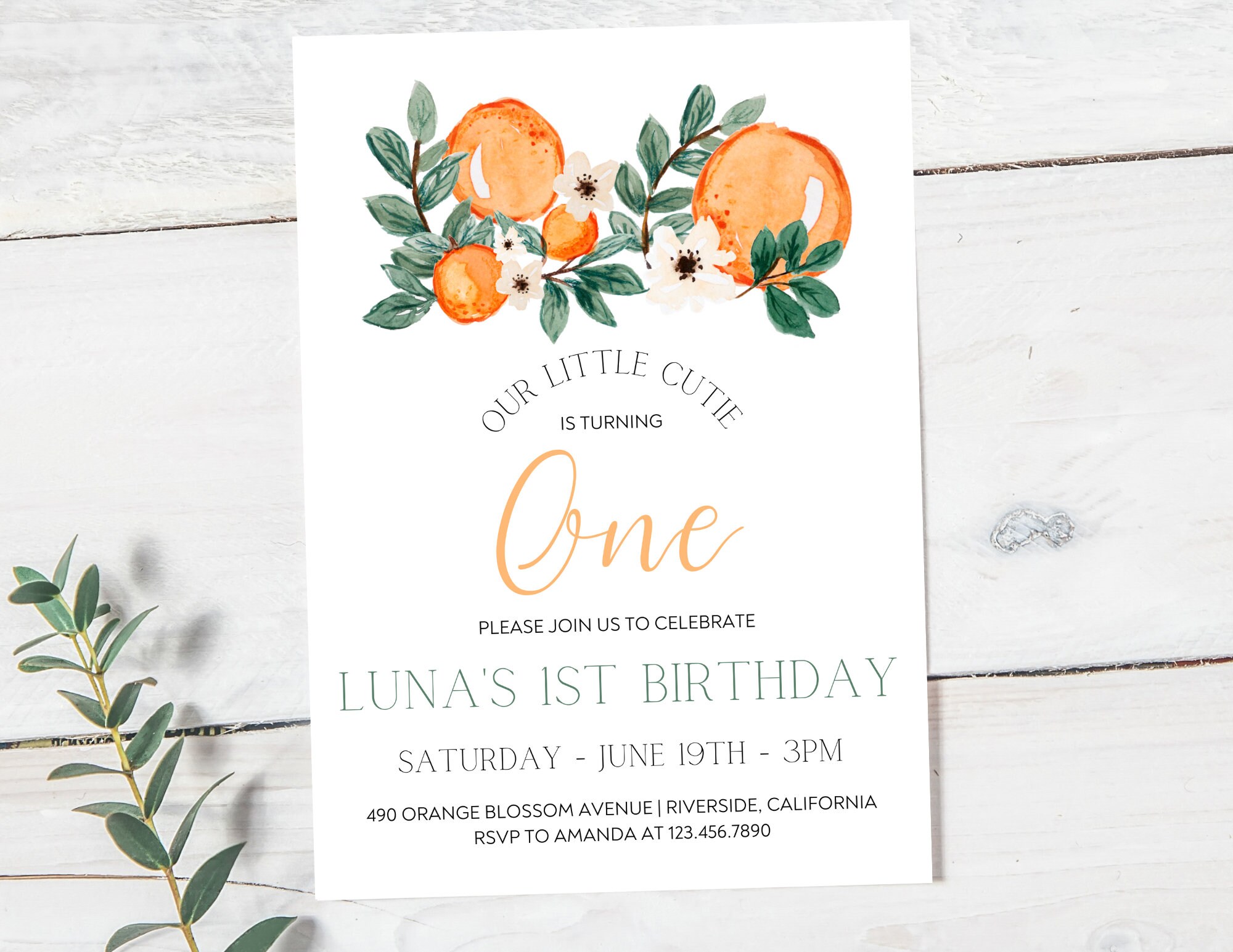 First Birthday Balloon Kit - Sweet To Be One Orange Theme Party Decor