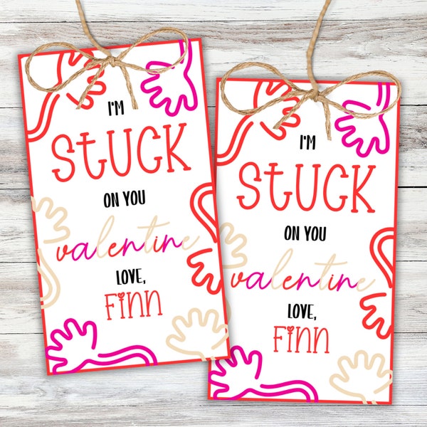 Sticky Hand Valentines | Sticky Hand Valentine Cards | Sticky Hand Valentine Printable | Classroom Valentine Tags | Valentine Gift Tag