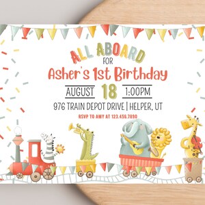 Invitación de cumpleaños del tren / Invitación del primer cumpleaños del tren / Chugga Chugga Choo Choo Invitar / Todos a bordo del tren invitación / Fiesta del tren