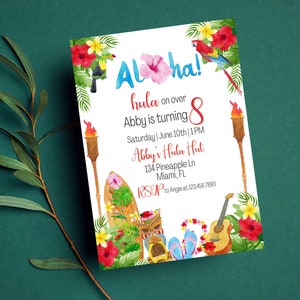 Luau Birthday Invitation | Tiki Luau | Aloha Invitation | Hawaiian Invitation | Tropical Birthday | Hawaiian Party | Luau Invite | Birthday