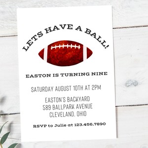 Football Birthday Invitation | Football Birthday Party Invitation | Sports Invitation | Sports Birthday Invitation | Sports Template
