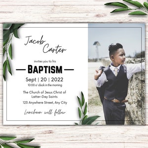 LDS Baptism Invitation Template | Baptism Invitation | LDS Baptism | LDS Baptism Gender Neutral | Lds Baptism Announcement