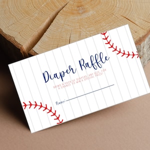 Tarjetas de rifa de pañales de baby shower de béisbol / Baby Shower All Star / Little Slugger / Future Athlete Baby Shower / Baby Shower de béisbol