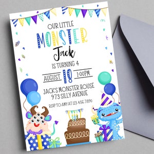 Monster Birthday Party | Monster Birthday Invitation | Little Monster Birthday Invitation | Monsters Party Invitation | Any Age Monster