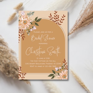 Bridal Shower Invitation | Boho Bridal Shower Template | Boho Arch Invitation | Floral Bridal Shower Template | Bohemian Bridal Shower
