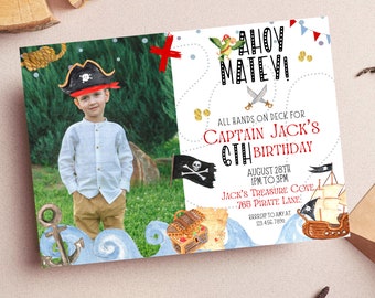 Pirate Birthday Invitation | Pirate Birthday Party | Pirate Birthday Invitation Digital | Editable Pirate Invitation | Pirate Invitation