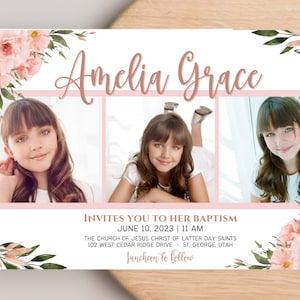 LDS Baptism Invitation | Baptism Invitation Template Girl | Latter Day Saint Invite | Baptism Invitation Announcement | Baptism Announcement