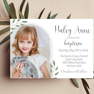 LDS Baptism Invitation | Baptism Invitation Template | Latter Day Saint Invite | Baptism Invitation Announcement | Baptism Announcement