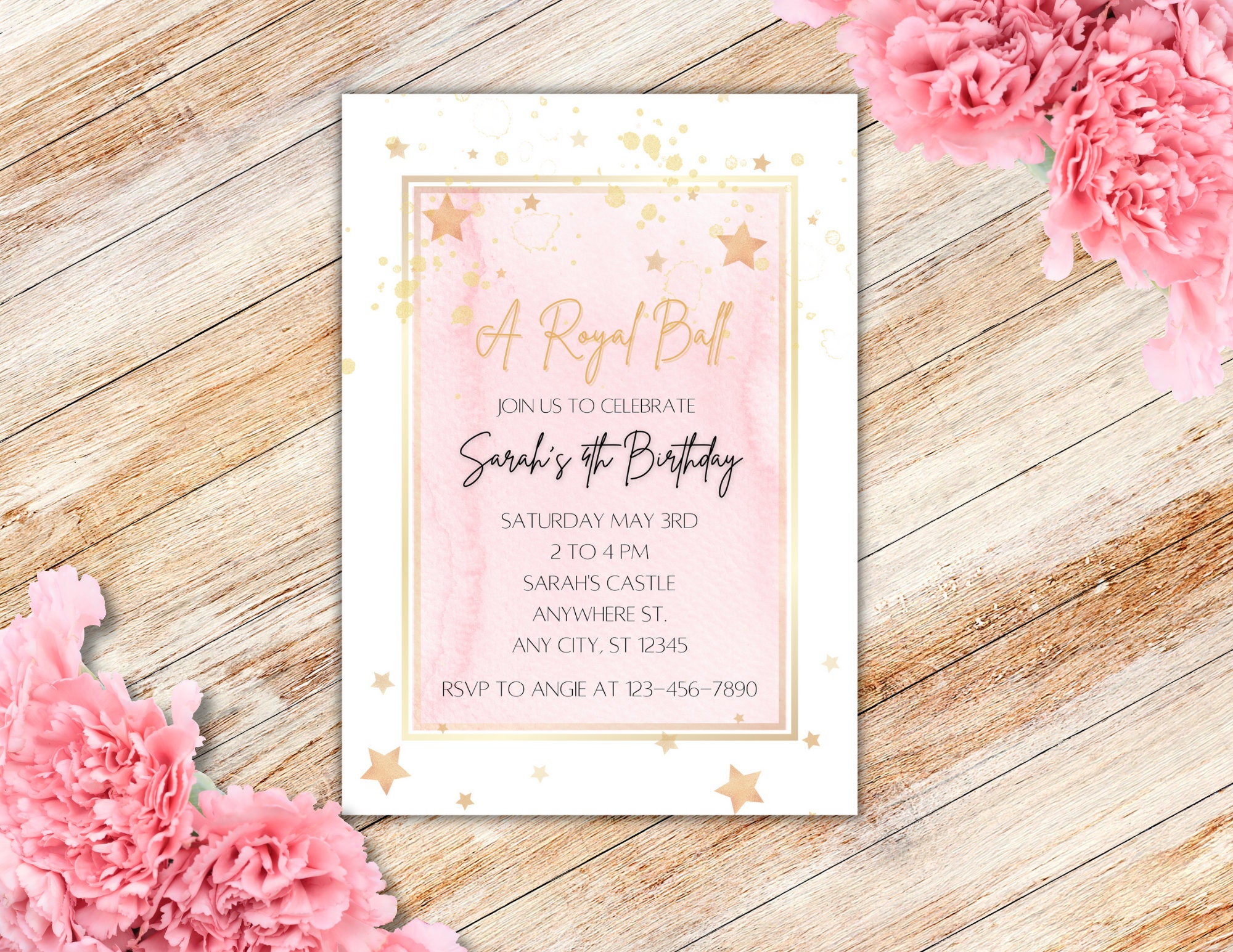 Royal Ball Birthday Party Invitation Princess (Instant Download) Etsy