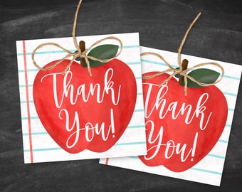 Teacher Appreciation Tag, Apple Teacher Appreciation Week Tag, Printable End Of School Year Favor Tags, Apple Teacher Appreciation Gift Tag