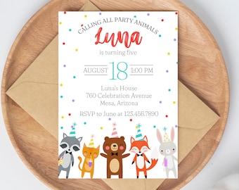 Party Animals Birthday Invitation | Party Animals Invitation | Calling All Party Animals Birthday Invitation | Kids Birthday Invitation