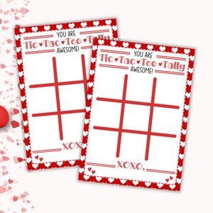 Tic Tac Toe Tally Valentinstag Karten | Valentinstag Tic Tac Toe Karten | Valentinstag Spiel Karten | Klassenzimmer Valentine Gefälligkeiten | V Day Spielkarten