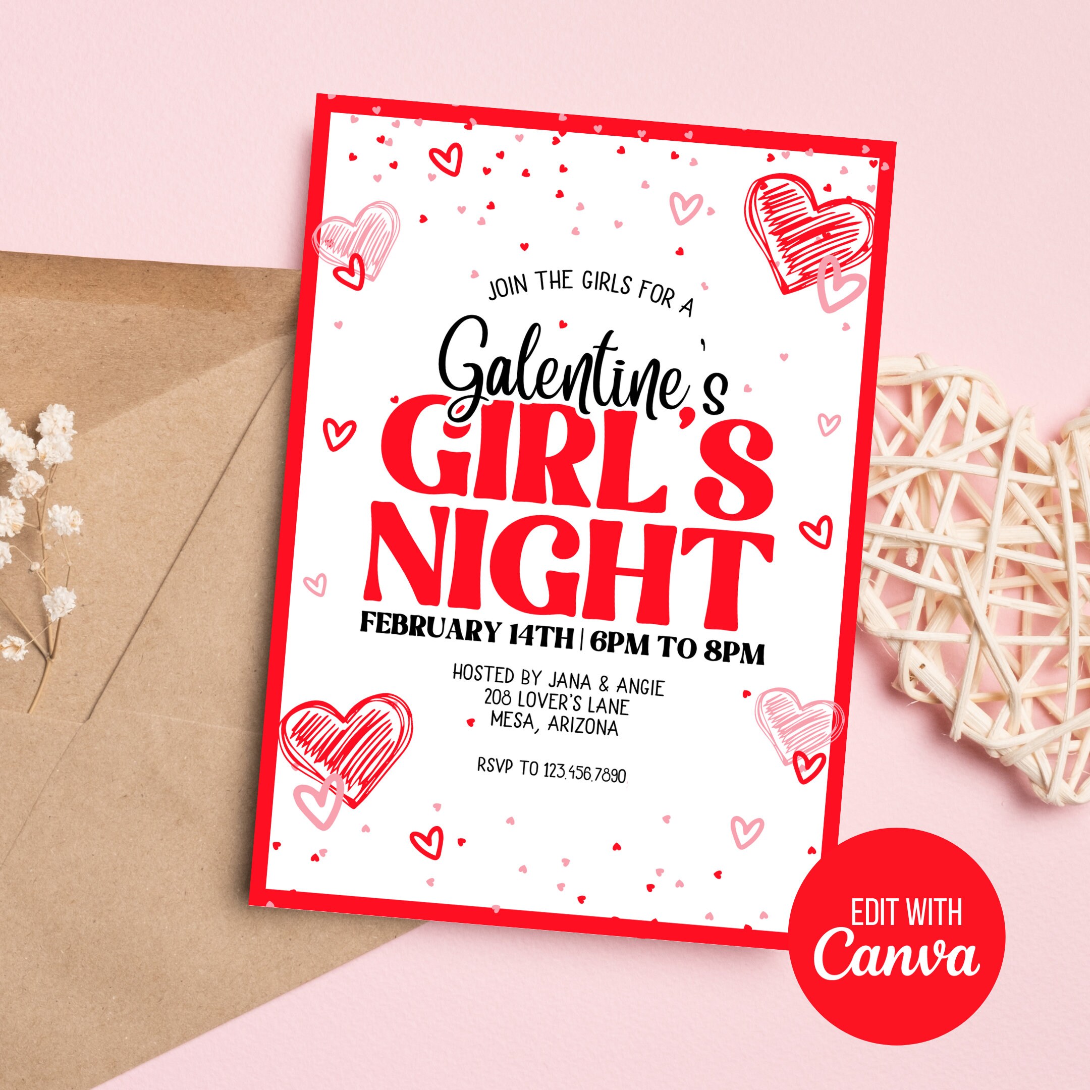 Galentine's Party Invitation | Valentine's Day Girls Night Party ...