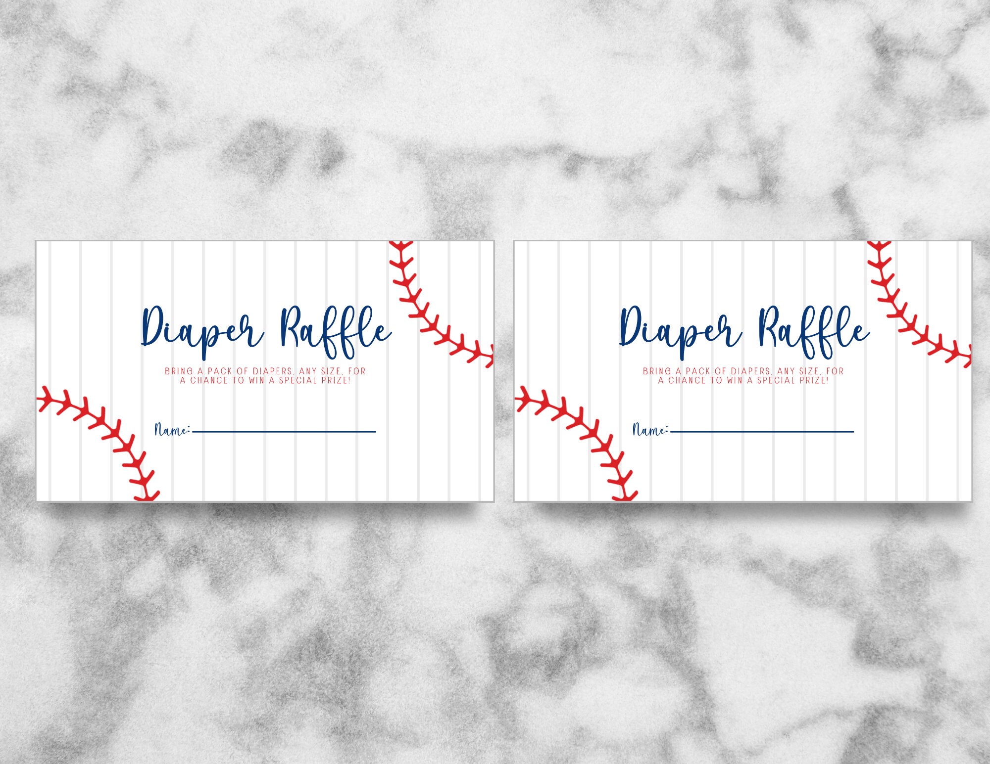 Baseball Raffle Card Baseball Baby Shower Diaper Raffle Cards | All Star Baby Shower ...