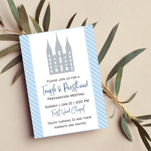 Temple and Priesthood Preview Invitation | LDS Temple and Priesthood Preview | Priesthood Preparation Invitation | Latter-Day Saints