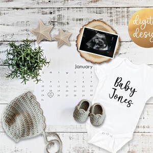 Anuncio de Embarazo Digital / Calendario Anuncio de Embarazo Digital / Anuncio de Embarazo en Tablero de Cartas / Anuncio de Instagram