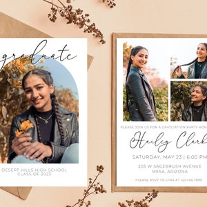 Graduation Announcement Card | Editable Graduation Invite | High School Graduation Announcement | Graduation Party Invitation | Graduation