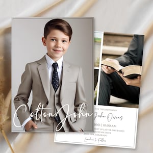 LDS Baptism Invitation | LDS Baptism Invitation Boy | Lds Boy Baptism Invitation | Modern Baptism Invitation | LDS Baptism Announcement