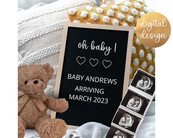 Digital Pregnancy Announcement | Pregnancy Announcement Digital | Letter Board Pregnancy Announcement | Instagram Pregnancy Announcement