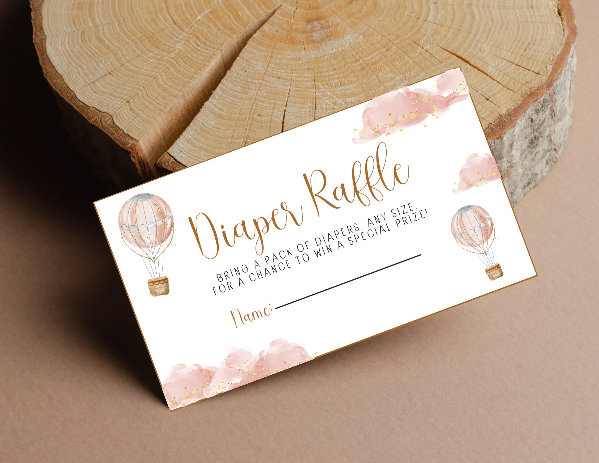 Adventure Awaits Baby Shower Diaper Raffle Cards | Hot Air Balloon Baby Shower | Girl Baby Shower | Boy Baby Shower | Twins Baby Shower