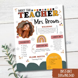 Meet The Teacher | Teacher Template | Back To School Flyer | Teacher Introduction | Teacher Letter | Classroom Newsletter | Teacher Resource