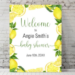 Lemon Baby Shower Welcome Sign | A Little Lemon Baby Shower | A Little Lemon | Little Lemon Baby Shower | Yellow Baby Shower | Baby Shower