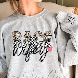 Race Wifey Sweatshirt Personalized Wife Race Sweatshirt Race Day Tee Race Day Vibes Race Season Gifts for Racing Motocross Sweatshirt