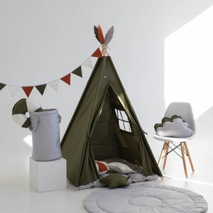 Teepee Tent + Floor Mat, Teepee Tent for Kids, Kids Teepee, Teepee Tent, Play Tent, Tent for kids