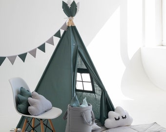 Teepee Tent + Floor Mat, Teepee Tent for Kids, Kids Teepee, Teepee Tent, Play Tent, Tent for kids