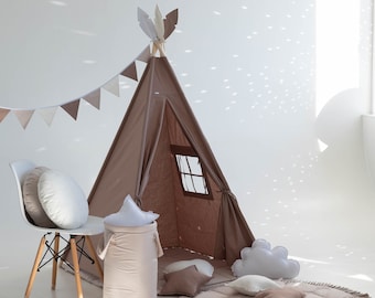 Tienda de campaña tipi + tapete, tienda de campaña tipi para niños, tipi para niños, tienda de campaña tipi, tienda de juegos, tienda de campaña para niños