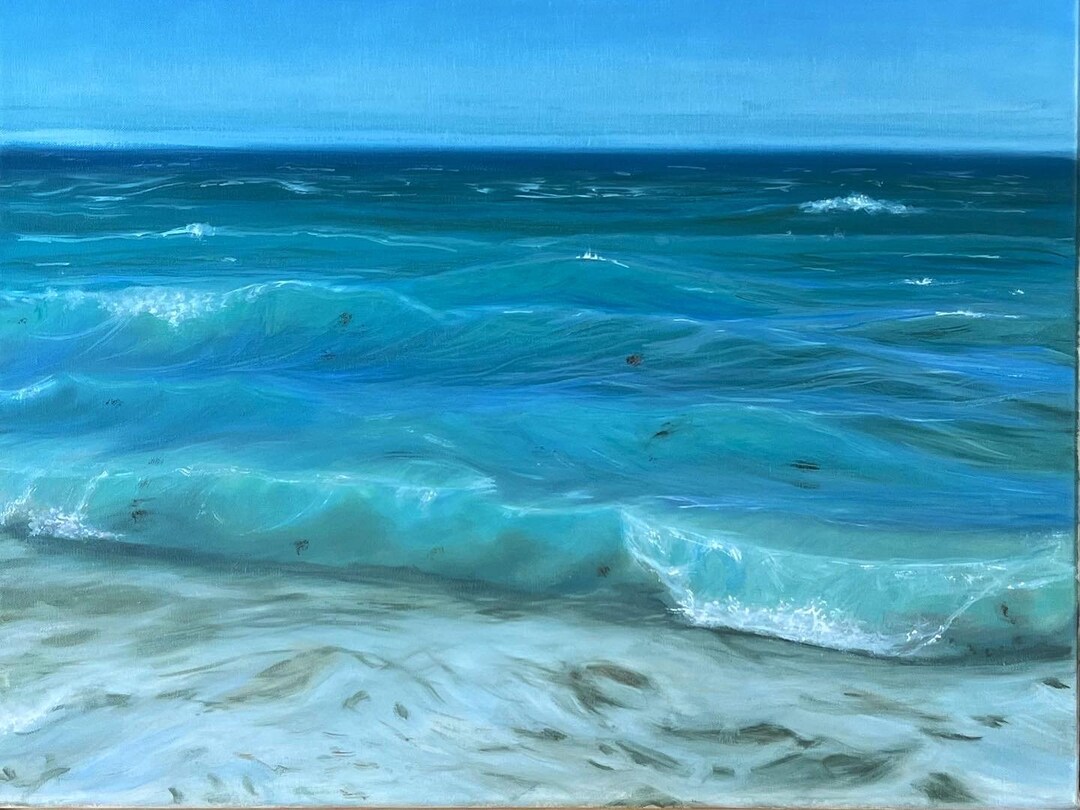 Beach Oil Painting Ocean Florida Beaches Art Etsy