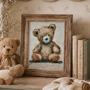 Vintage Teddy Bear Picture Frame - Etsy