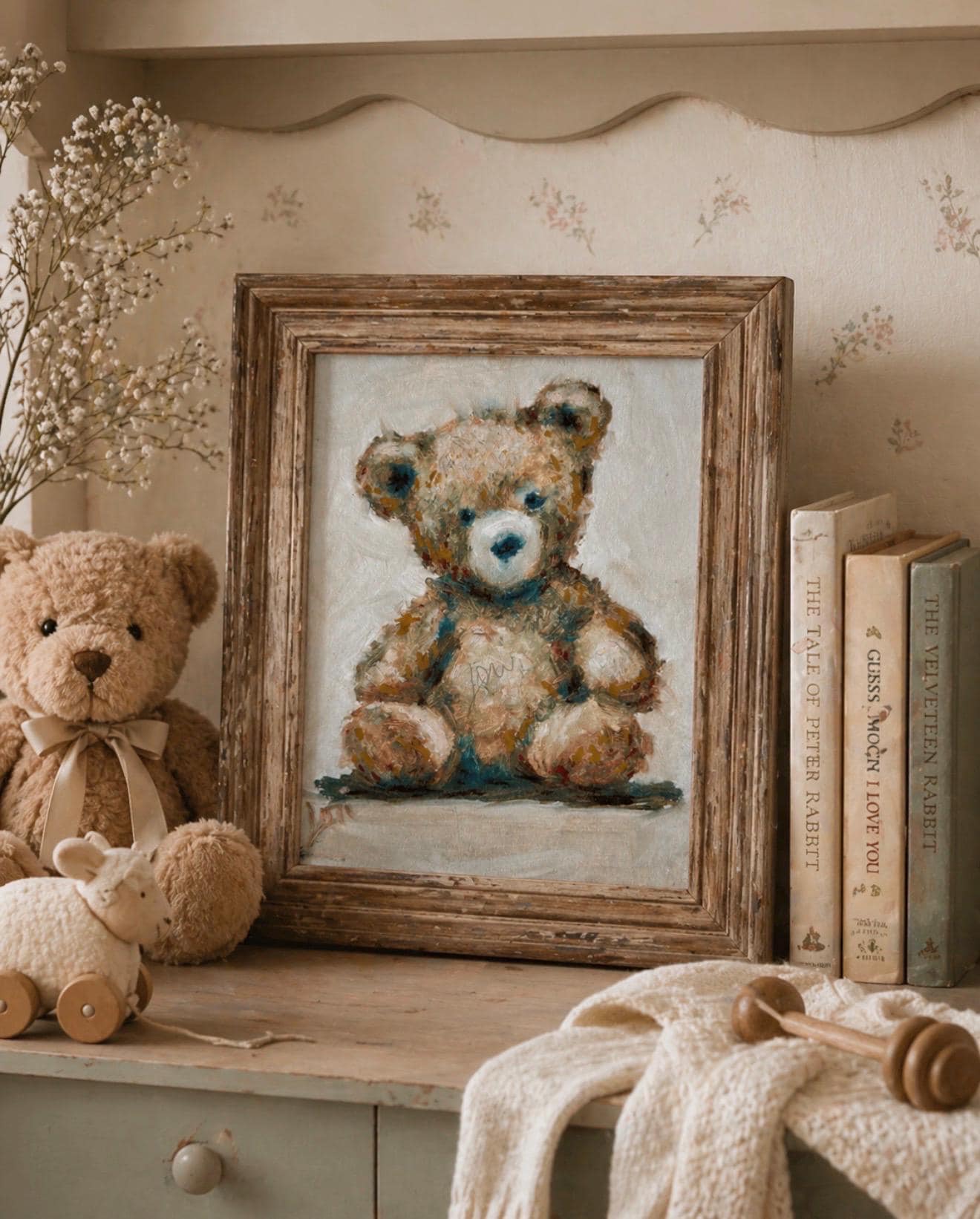 Vintage Teddy Bear Picture Frame - Etsy