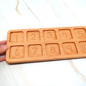 Wooden Ten Frame for Sorting and Counting, Montessori Wooden Toys for ...