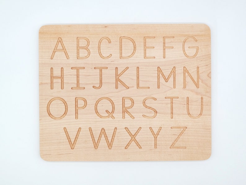 Alphabet Tracing Board Wooden Alphabet ABC Board Montessori Etsy Canada